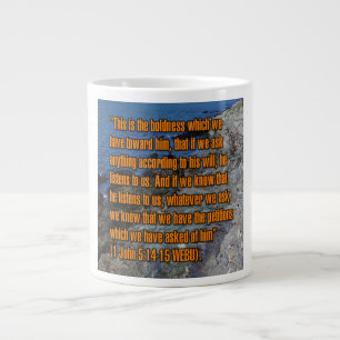 Taza De Café Gigante 1 Juan 5:14-15 WEBU Mug