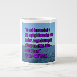 Taza De Café Gigante 1 Pedro 4:10 WEBU Mug