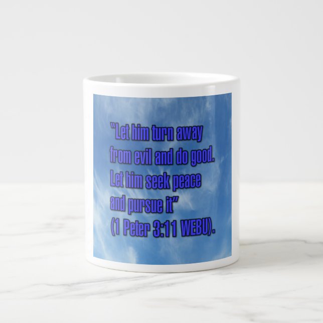 Taza De Café Gigante 1 Peter 3:11 WEBU Mug (Frente)