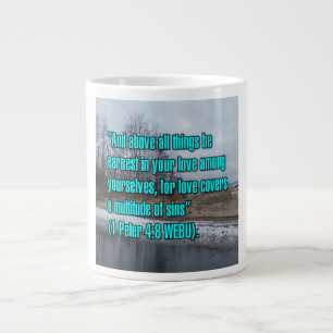 Taza De Café Gigante 1 Peter 4:8 WEBU Mug