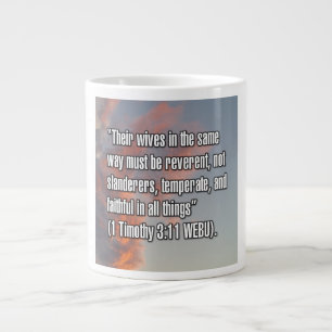 Taza De Café Gigante 1 Timothy 3:11 WEBU Mug