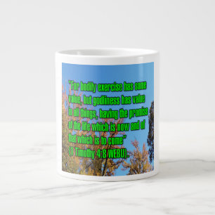 Taza De Café Gigante 1 Timothy 4:8 WEBU Mug
