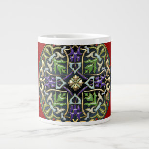 Taza De Café Gigante [200] Cruz celta [Oro con esmalte negro]
