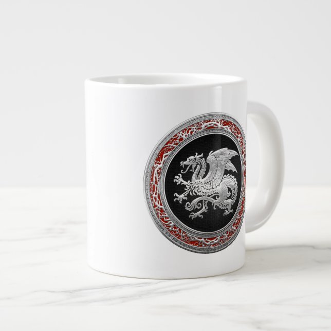 Taza De Café Gigante [200] Dragón islandés, Landvttir [Silver] (Derecha)