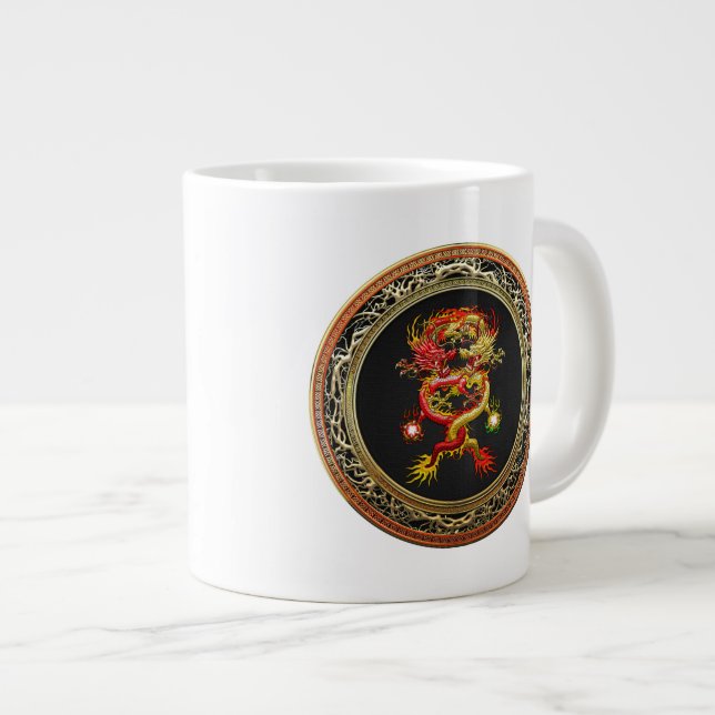 Taza De Café Gigante [200] Dragones rojos y amarillos (Derecha)