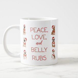 Taza De Café Gigante 20 oz Paz, Amor y Belly Rubs