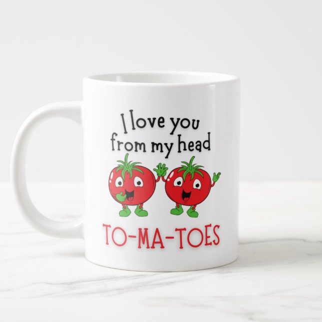 Taza De Café Gigante 20oz From My Head TOMATOES mug (Izquierda)
