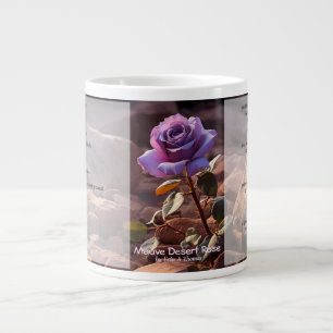 Taza De Café Gigante 20oz Mug con poema 'Rosa del desierto Mauve' de EA