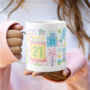 Taza De Café Gigante 21.ª Bonito Girly Floral