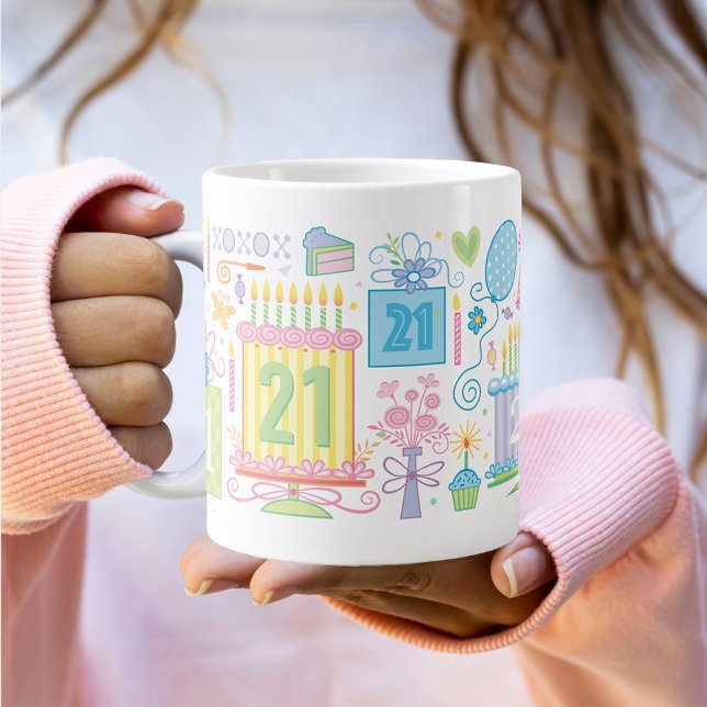 Taza De Café Gigante 21.ª Bonito Girly Floral (Subido por el creador)