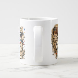 Taza De Café Gigante 250 Aniversario Patriótico Gato Café Helado USA 