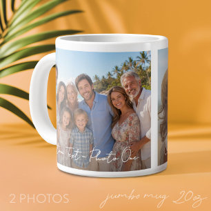 Taza De Café Gigante 2 fotos y superposición de texto de guión mínimo