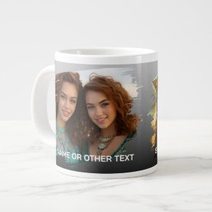 Taza De Café Gigante 2 Fotos y Texto - Pincelada Horizontal