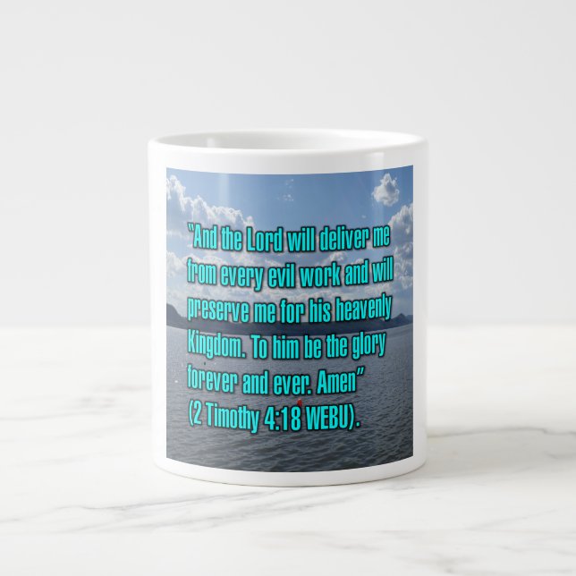 Taza De Café Gigante 2 Timothy 4:18 WEBU Mug (Frente)