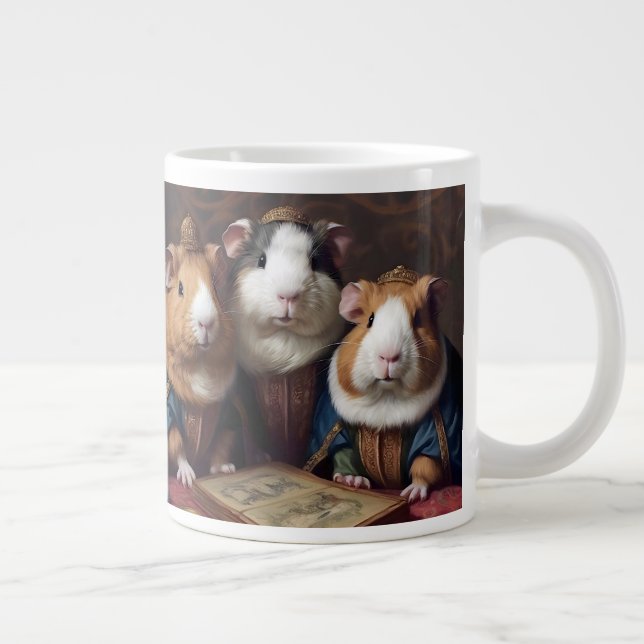 Taza De Café Gigante 3 Cerdos del Renacimiento de Guinea (Derecha)