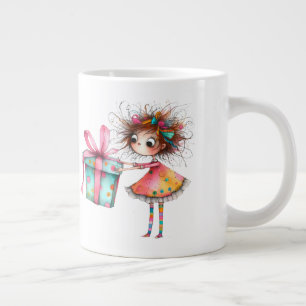 Taza De Café Gigante * 3 Colorido  Caprichoso Regalo de Navidad Niña  A