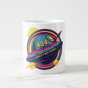 Taza De Café Gigante 404 Gravity Not Found - Arte pop del espacio retro