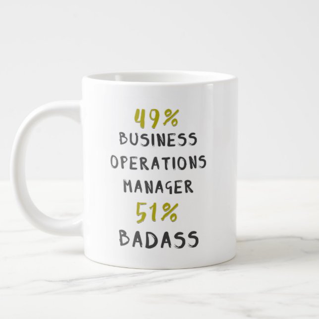 Taza De Café Gigante 49% Business Operations Manager 51% Badass (Izquierda)