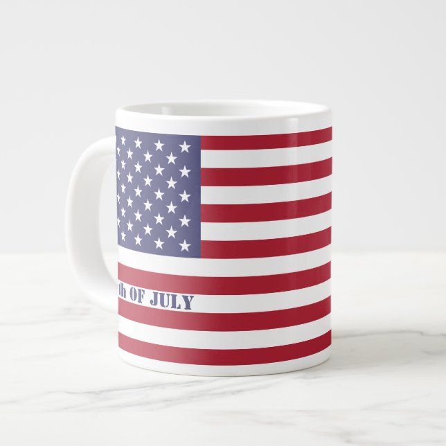Taza De Café Gigante 4 de julio Patriótico de la Bandera de los Estados (Izquierda)