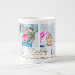 Taza De Café Gigante 4 Fotos Dashing Through Snow Navidad Abuelo