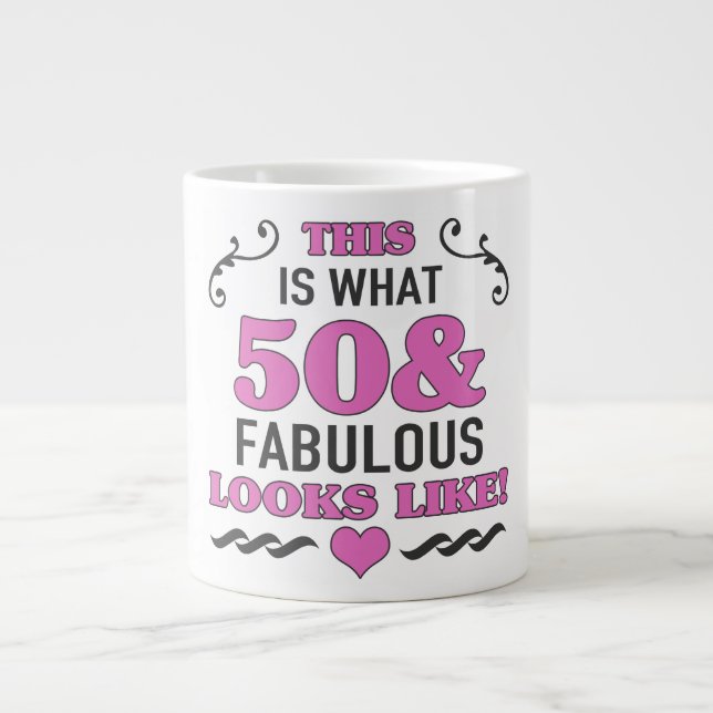 Taza De Café Gigante 50.º cumpleaños fabuloso (Frente)