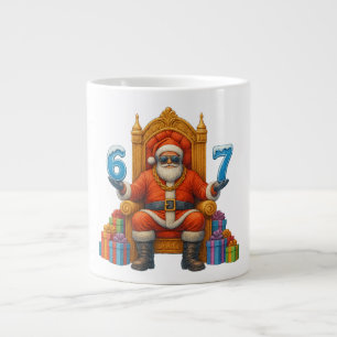 Taza De Café Gigante 67 Six Seven Bruh Santa Personalizado - Nombre Per