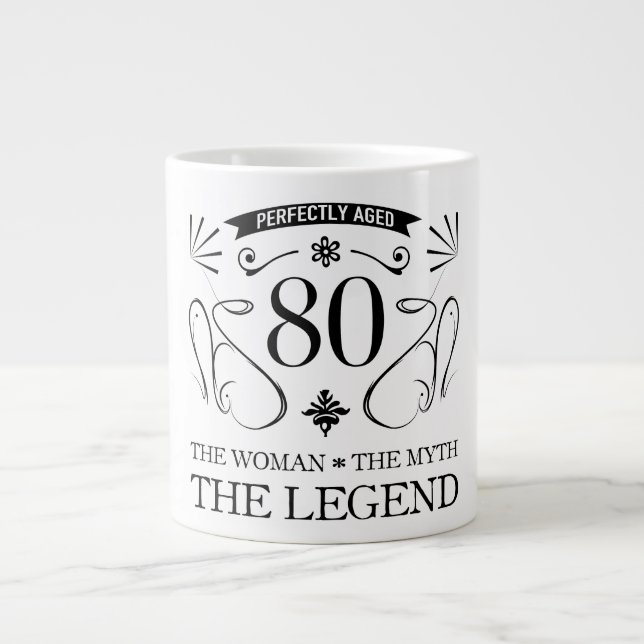 Taza De Café Gigante 80.º Cumpleaños De Las Mujeres (Frente)