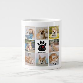 Taza De Café Gigante 8 Collage de fotos Me Encanta Mi Papel Perro Impri