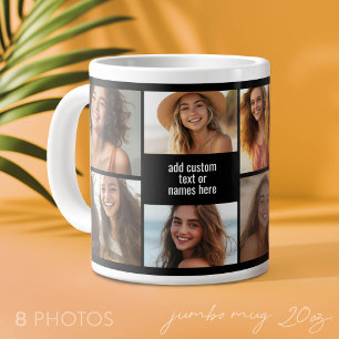 Taza De Café Gigante 8 Collage de Fotos Minimalista - Cuadrícula en Bla