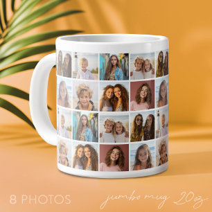 Taza De Café Gigante 8 Patrón de Collage de Fotos - Cuadrícula de Patró