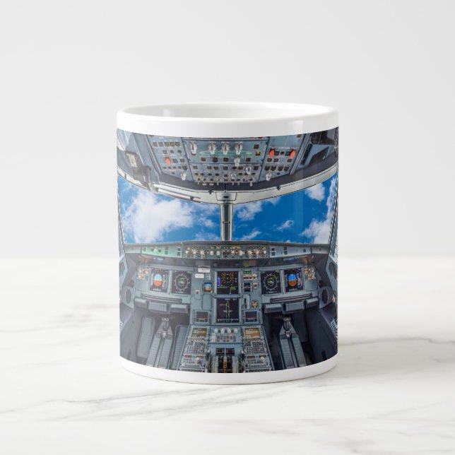 Taza De Café Gigante A320 Cockpit Mug (Frente)