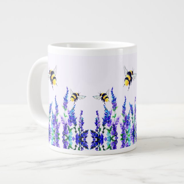 Taza De Café Gigante Abejas voladoras de primavera café Mug (Izquierda)