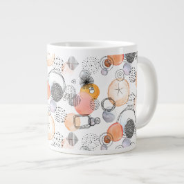 Taza De Café Gigante Abstracción moderna Patrón de dibujo lindo Doodle 