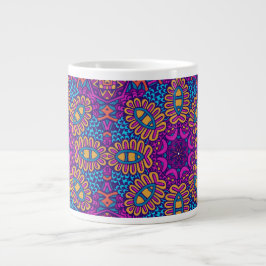 TAZA DE CAFÉ GIGANTE ABSTRACT BOHO FESTIVE MANDALA MUG