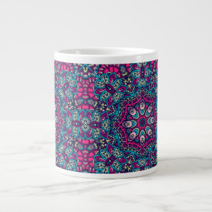 TAZA DE CAFÉ GIGANTE ABSTRACT BOHO FESTIVE MANDALA PATTERN MUG