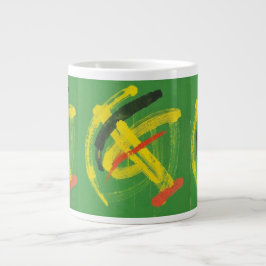 Taza De Café Gigante Abstract Expressionist Mark Making Fine Art Mug