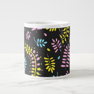 Taza De Café Gigante Abstracto Ferinos - amarillo brillante, rosa, azul