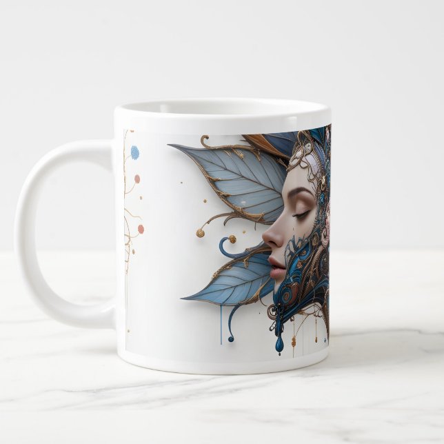 Taza De Café Gigante Abstracto floral (Izquierda)