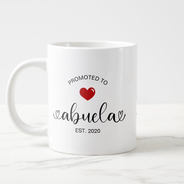 Taza De Café Gigante Abuela Established New Grandmother Gift (Izquierda)