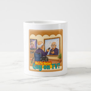Taza De Café Gigante Abuelo divertido confundiendo el espejo con el dib