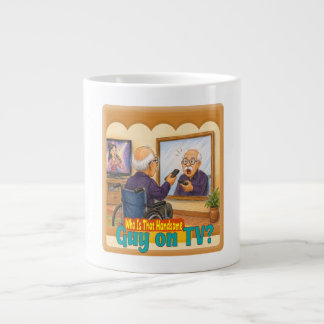 Taza De Café Gigante Abuelo divertido confundiendo el espejo con el dib