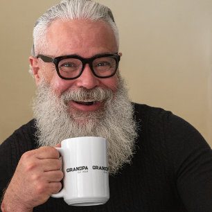 Taza De Café Gigante Abuelo Establecido texto negro año de establecimie
