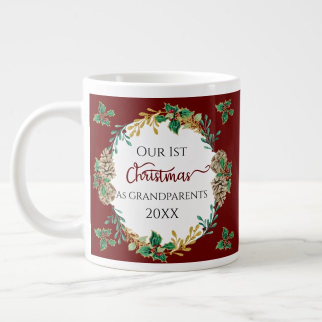 Taza De Café Gigante Abuelos, primeros Navidades. Foto de Holly Pine Co (Izquierda)
