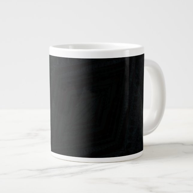 Taza De Café Gigante Aceptación | Textura geométrica oscura (Derecha)