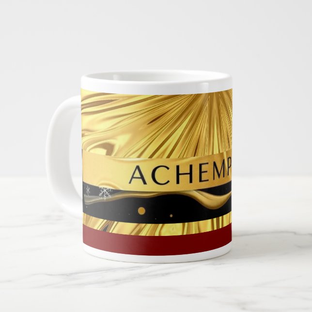 Taza De Café Gigante Achempong Designer Drinkware: Crimson & Gold Opule (Izquierda)