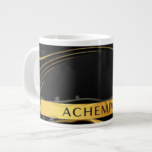 Taza De Café Gigante Achempong: La Cascada Áurica   Oro Líquido Opulent
