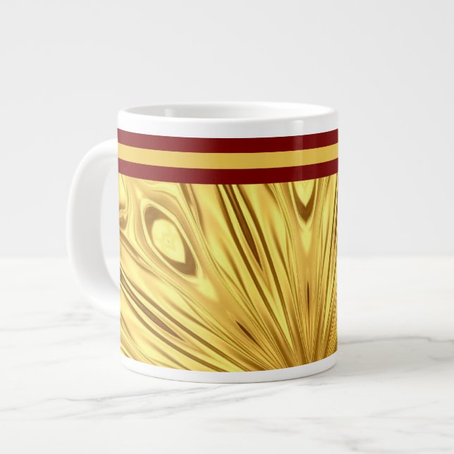 Taza De Café Gigante Achempong: The Gilded Zenith Opulent Swirl Crimson (Izquierda)