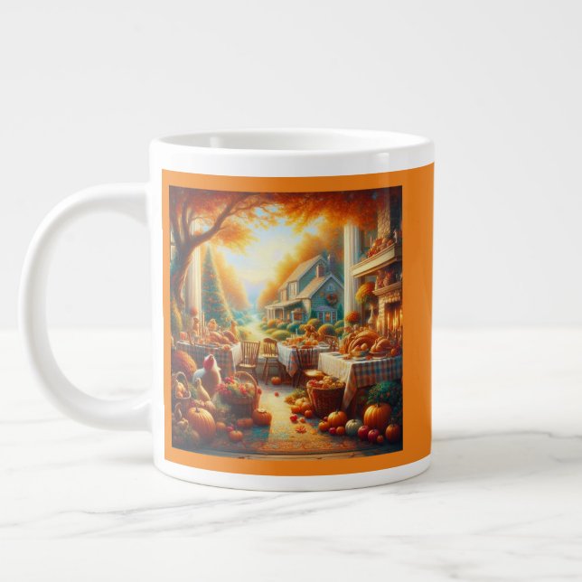 Taza De Café Gigante Acogedora y acogedora Reunión de Acción de Gracias (Izquierda)