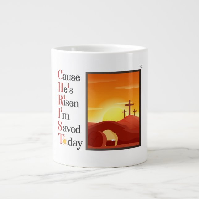 Taza De Café Gigante Acrónimo de Cristo Jumbo Café Mug (Frente)