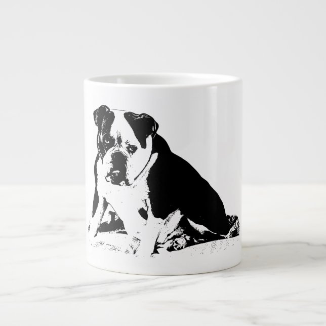 Taza De Café Gigante Actitud de compresión, B&W negrita (Frente)